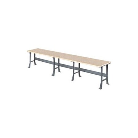 Global Equipment Extra Long Workbench w/ Shop Top Safety Edge, 216"W x 36"D, Gray 488024